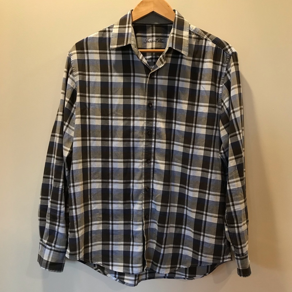 Tasso Elba Plaid Dress Shirt